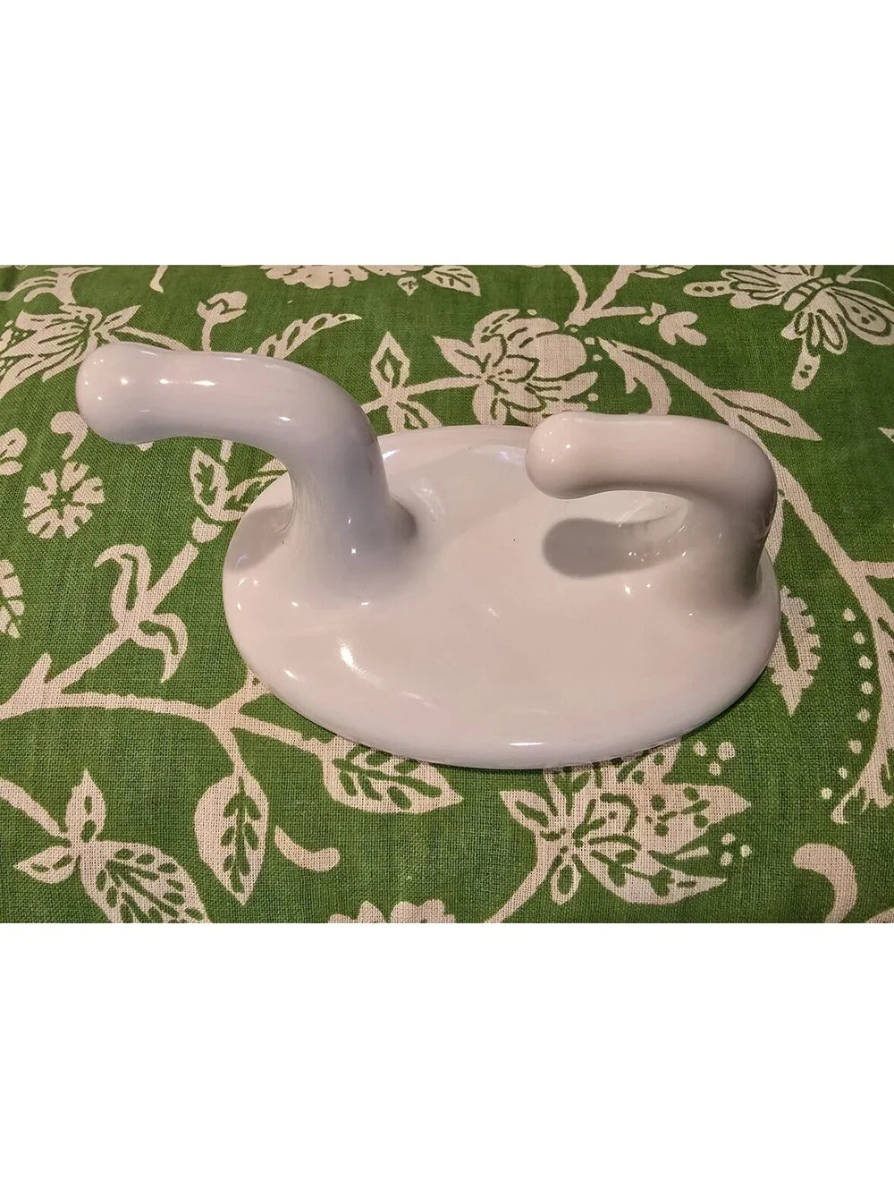 Vintage Classic White Ceramic Wall Mount Double Robe Towel Hook